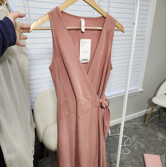 NEW WITH TAG MANGO CARA DRESS MUTED PINK SIZE 2 - Picture 7 of 9